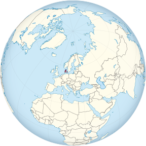Denmark on the globe (Europe centered).svg